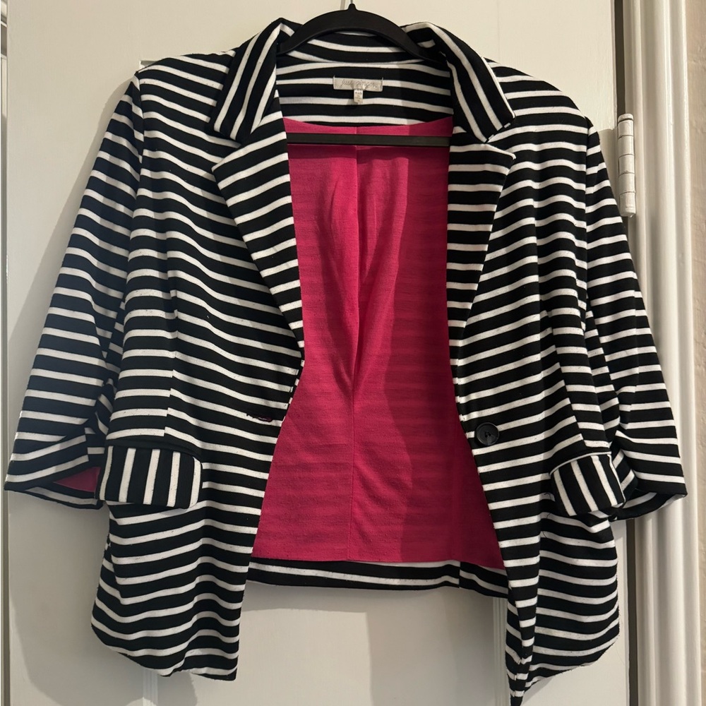 3/4 sleeve striped blazer